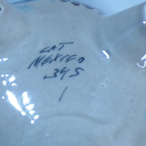 CAT Mexico Pottery Salsa Guacamole Footed Bowl 3669 - Picture 7 of 7